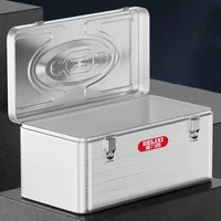 Large Hard Case Tools Box Stainless Storage Organizer Boxes Multifunctional Waterproof Suitcase Home Tool Box for Car Mechanic 1