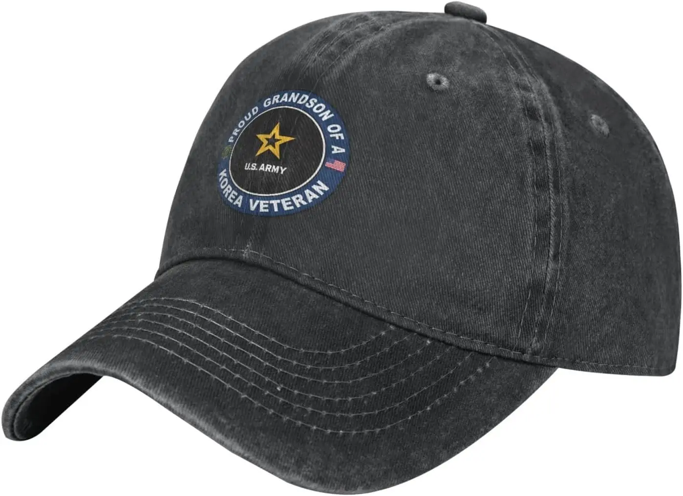 

us Army Proud Grandson of a Korea Veteran Trucker Hat-Baseball Cap Washed Cotton Dad Hats Navy Military Caps