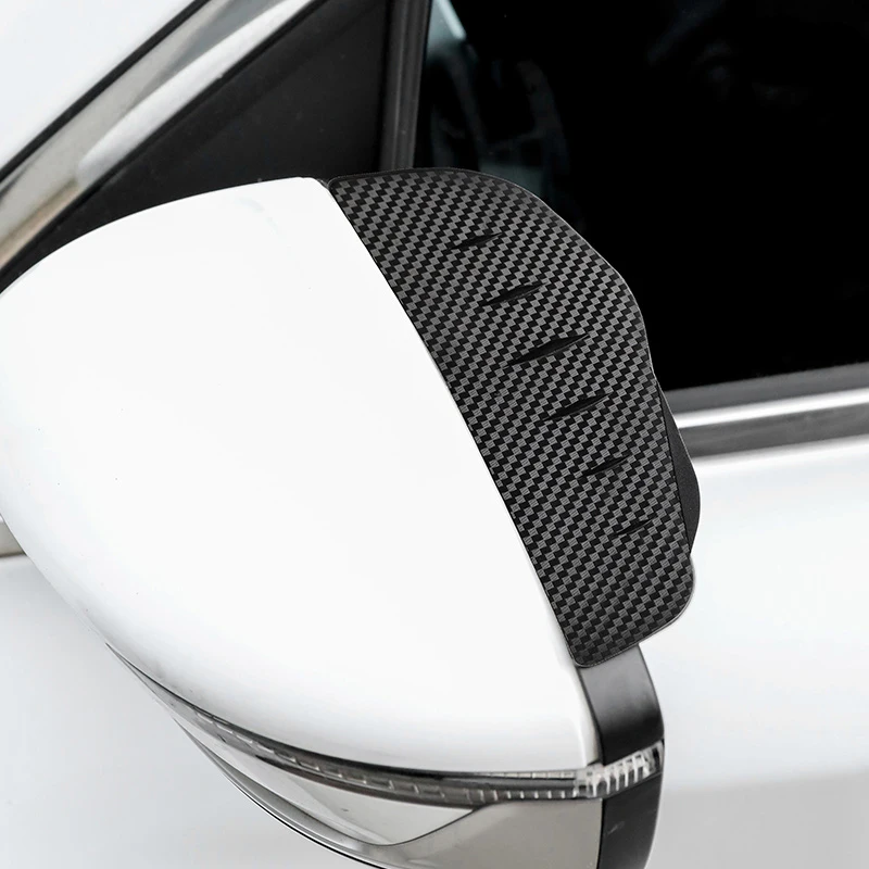 2pcs Car Rearview Mirror Rain Shield Rain Eyebrow Cover Universal Carbon Fiber Rear View Side Mirror Eyebrow Shield