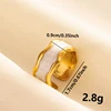 88316-b8a7f1.jpg Bagues ouvertes bohème en émail blanc, couleur or, luxe, irrégulier, en acier inoxydable, réglable, bijoux de charme pour femmes, cadeaux