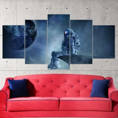 

5Pcs Astronaut Space 5 Pieces Canvas Paintings Wall HD Print No Framed Art Poster Home Decor Modern 5 Panel Abstract
