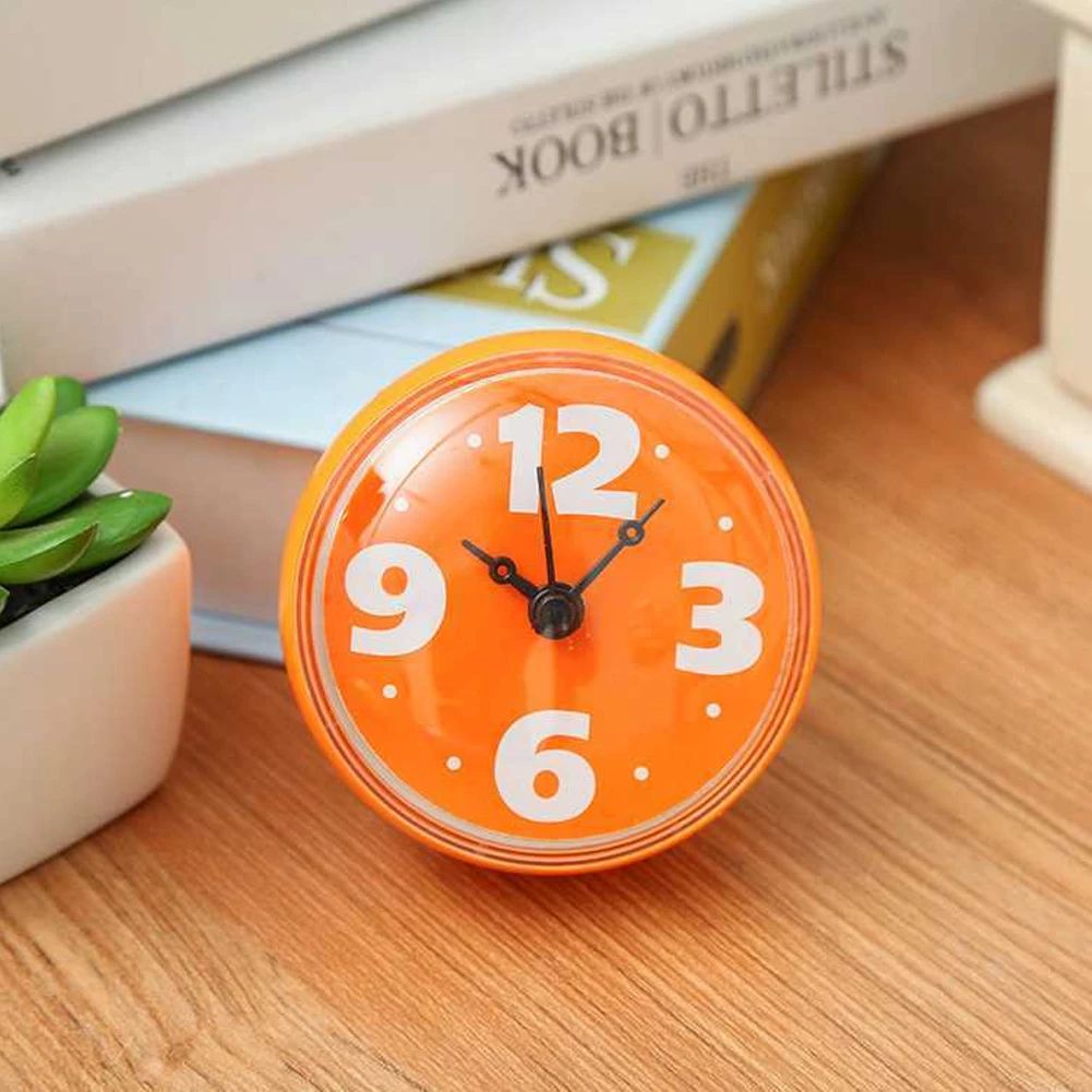 Kitchen Wall Clock Waterproof Refrigerator Mini Fashion Ornaments Mirror Suction Cup Bathroom Anti Fog Pointer Window Accurate