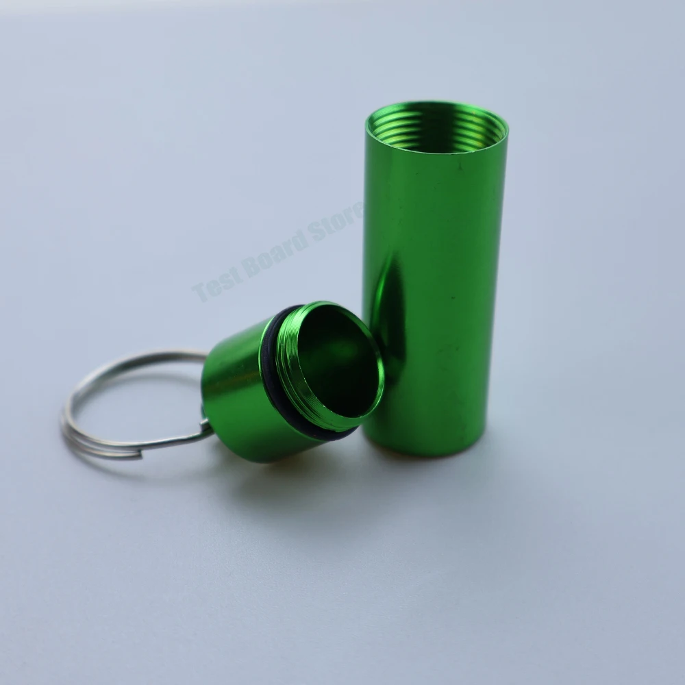 1Pce Color Outdoor Waterproof Aluminum Alloy Mini Pill Bottle Keychain Portable Pill Storage Container