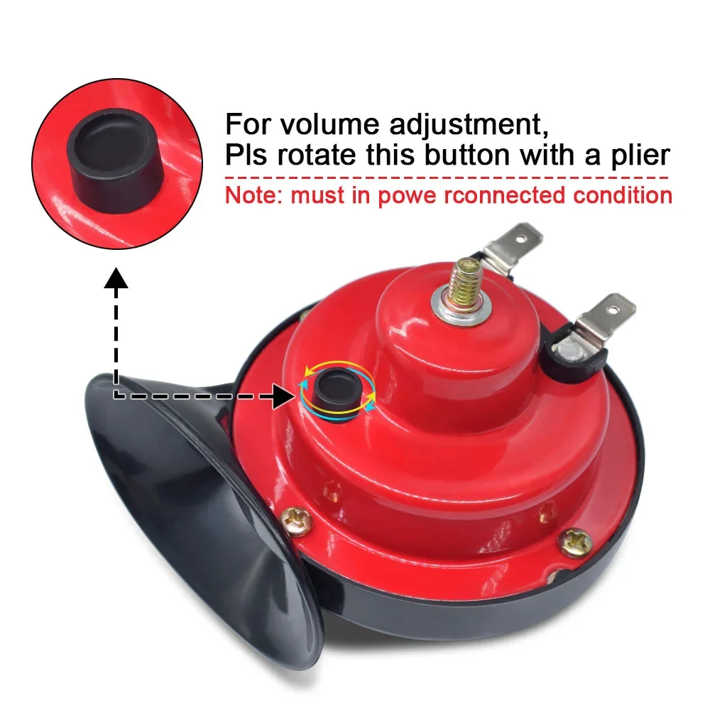Car Siren Horn 2pcs Universal Loud Car Horn 12V Electric Snail Train Horn Super Loud Waterproof Horns Siren for Motorcycle Car Truck SUV Boat