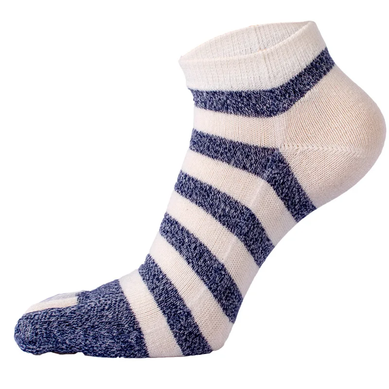 5 Pairs Short Woman Socks with Toes Fashion Striped Spring Autumn Harajuku Ankle Sock Soft Cotton Deodorant Five Finger Socks
