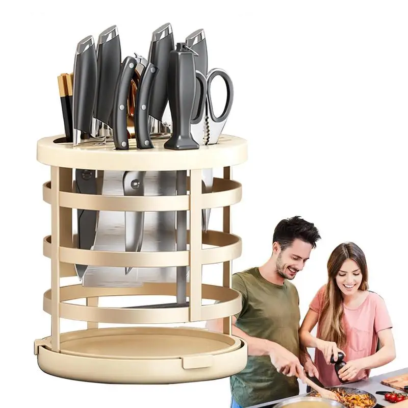

Вращающийся кухонный держатель для резака, вращающаяся подставка для резака, портативный вращающийся держатель для посуды, стойка для сушки столовых приборов, вилок, ложек