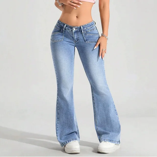 Women Solid Jeans Denim Trousers Full Lenth High Waist Zipper Pockets Slight Strech Slim Fit Y2k Streetwear Casual 2026 Autumn 5