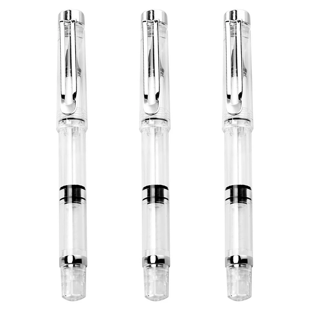 

3 Pcs Fountain Pen Brush Students Pens Watercolor Portable Calligraphy for Writing Refillable Ink Comfortable Grip