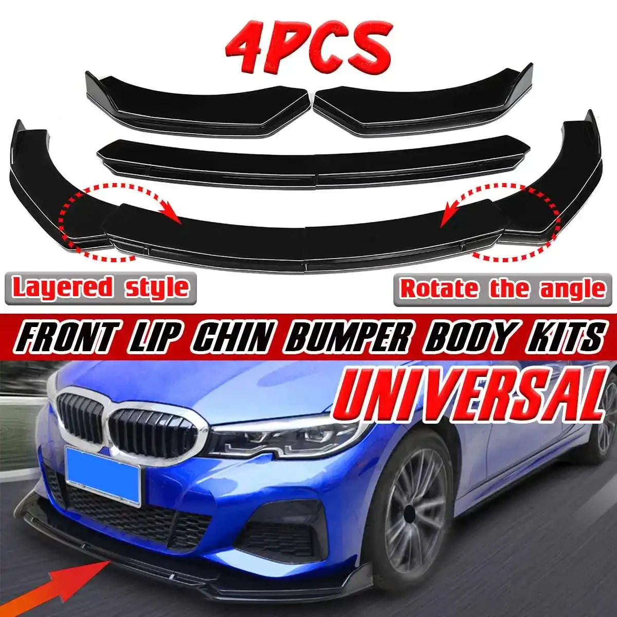 Staccabile Auto Paraurti Anteriore Splitter Lip Spoiler Body Kit Paraurti Diffusore Per Bmw F10 F11 F30 F80 M3 F82 M4 E39 E46 E53 E90 E92