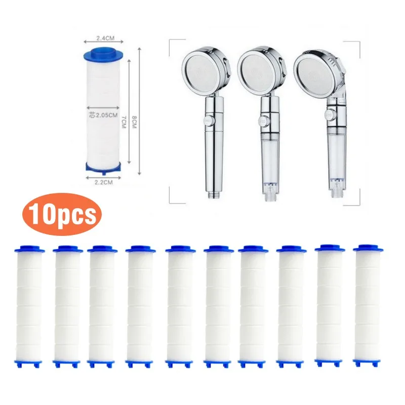 

10Pcs Shower Head Replacement PP Cotton Filter Cartridge Water Purification Bathroom Accessory for Most Hand Held Bath Sprayer