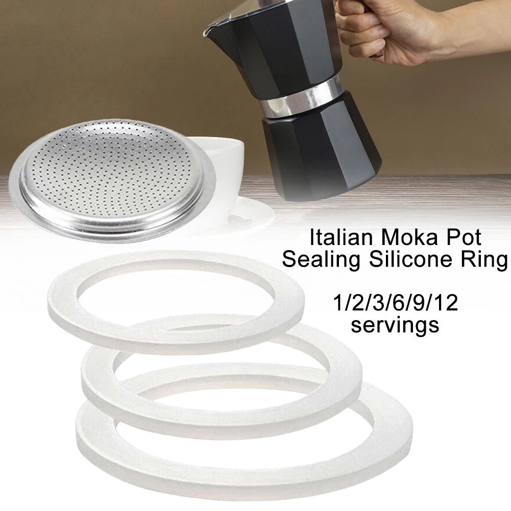 Anillo de sellado de goma para café, arandela para reemplazar tazas,  anillos para Moka Pot, Espresso, cafetera, suministros de cocina