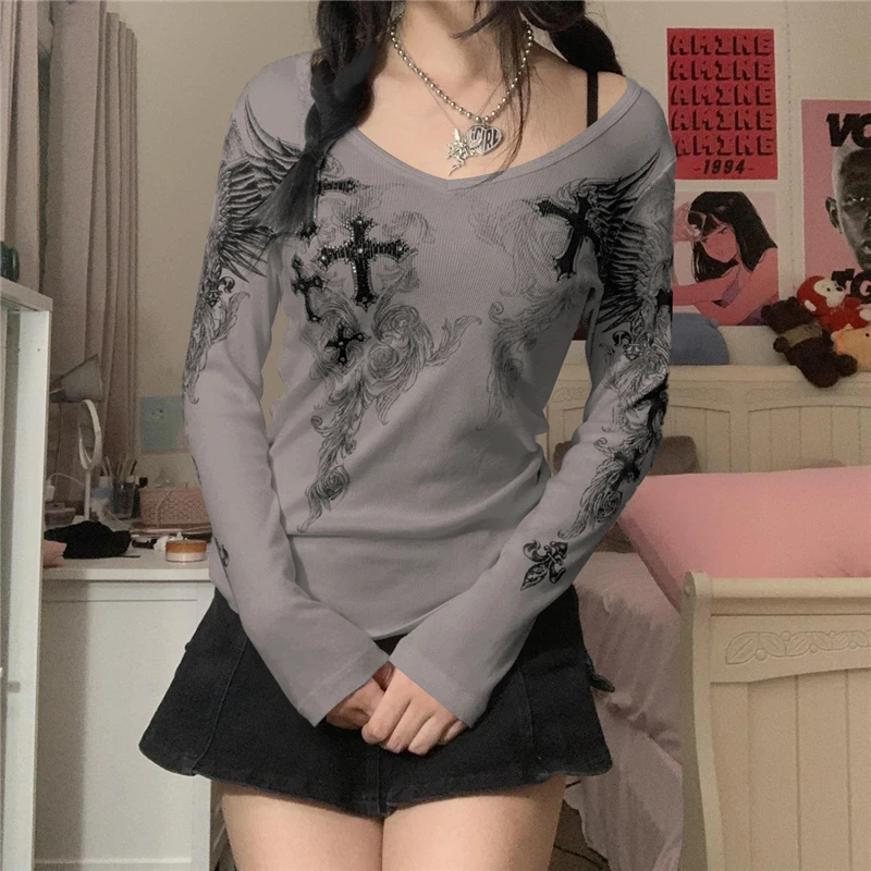 バルーン袖ハイネックカットソーGothic grunge y2k archive s-l400.jpg
