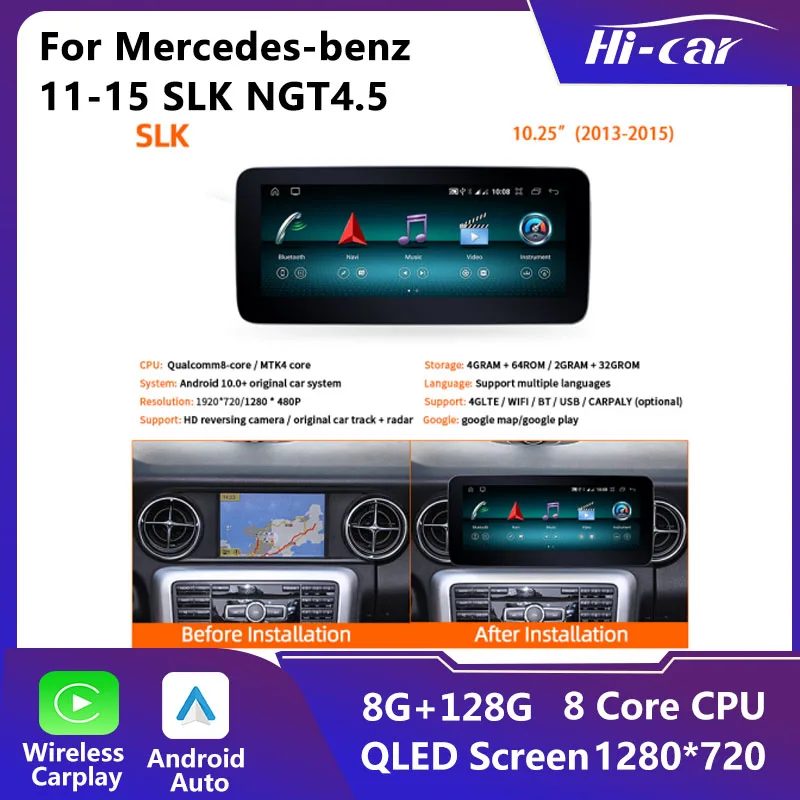 

HiCar Mercedes-Benz OriginalStyle Android Car Radio for 11-15 SLK NGT4.5 Carplay DSP Android DSP Wireless Carplay Free Shipping