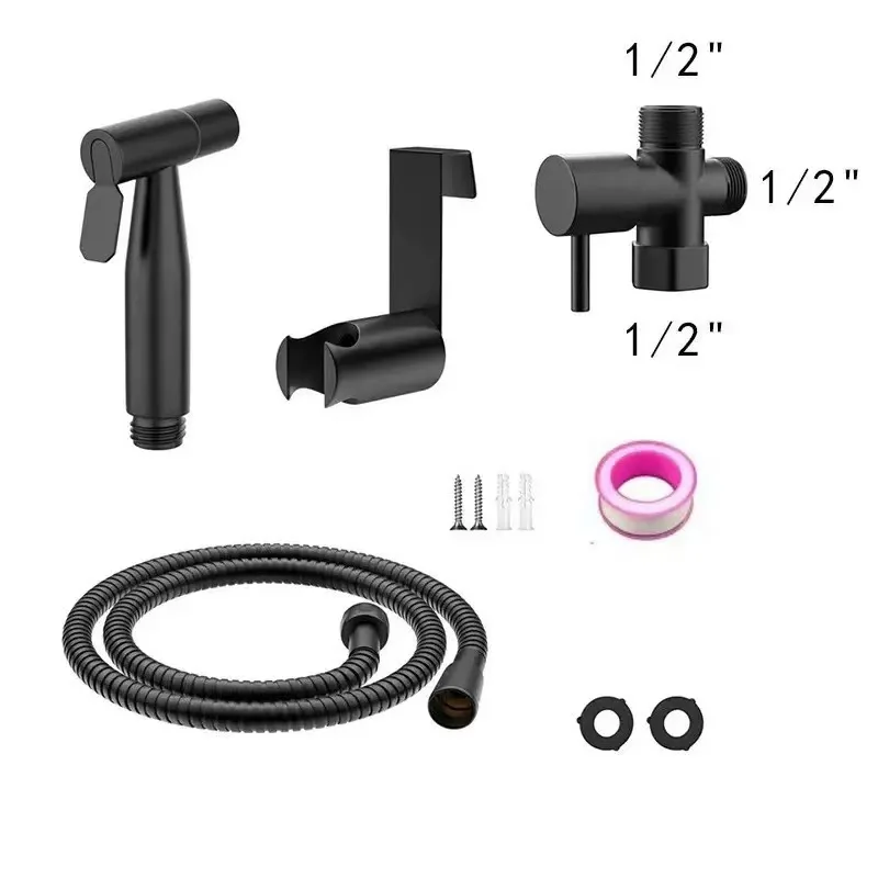 ชุดหัวฉีดชำระแบบมือถือ สแตนเลส สำหรับห้องน้ำ หัวฉีดชำระแบบมือถือ หัวฝักบัว ทำความสะอาดตัวเองได้ 1