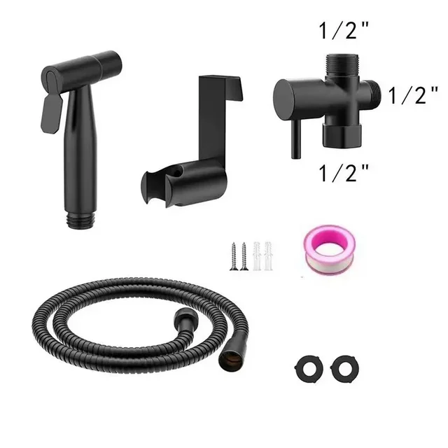 ชุดหัวฉีดชำระแบบมือถือ สแตนเลส สำหรับห้องน้ำ หัวฉีดชำระแบบมือถือ หัวฝักบัว ทำความสะอาดตัวเองได้ 1