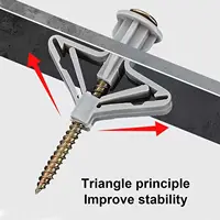 Plasterboard สกรูขยายหลอดพลาสติกสลับ Anchor Wall ปลั๊ก Hollow Drywall Anchor Bolt Fastener Kit ฮาร์ดแวร์ Fixing เครื่องมือ 3