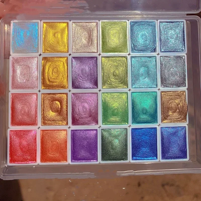 60 Colors 2.3ml Iron Box/plastic Box Pearlized Watercolor Paint Set Palette Painting Nail Coloring Decorative Art Supplies
