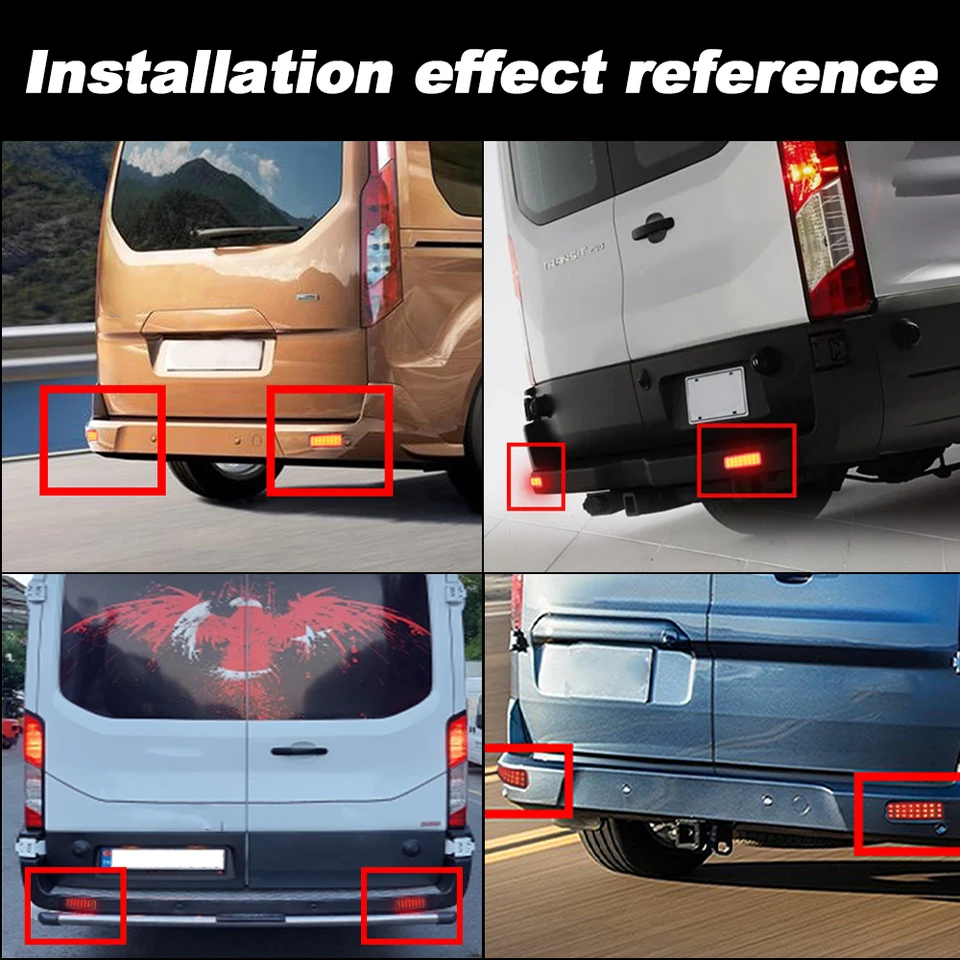 RZG 2x Black Smoked Lens Rear Bumper Reflector LED Fog Tail Stop - View #9
