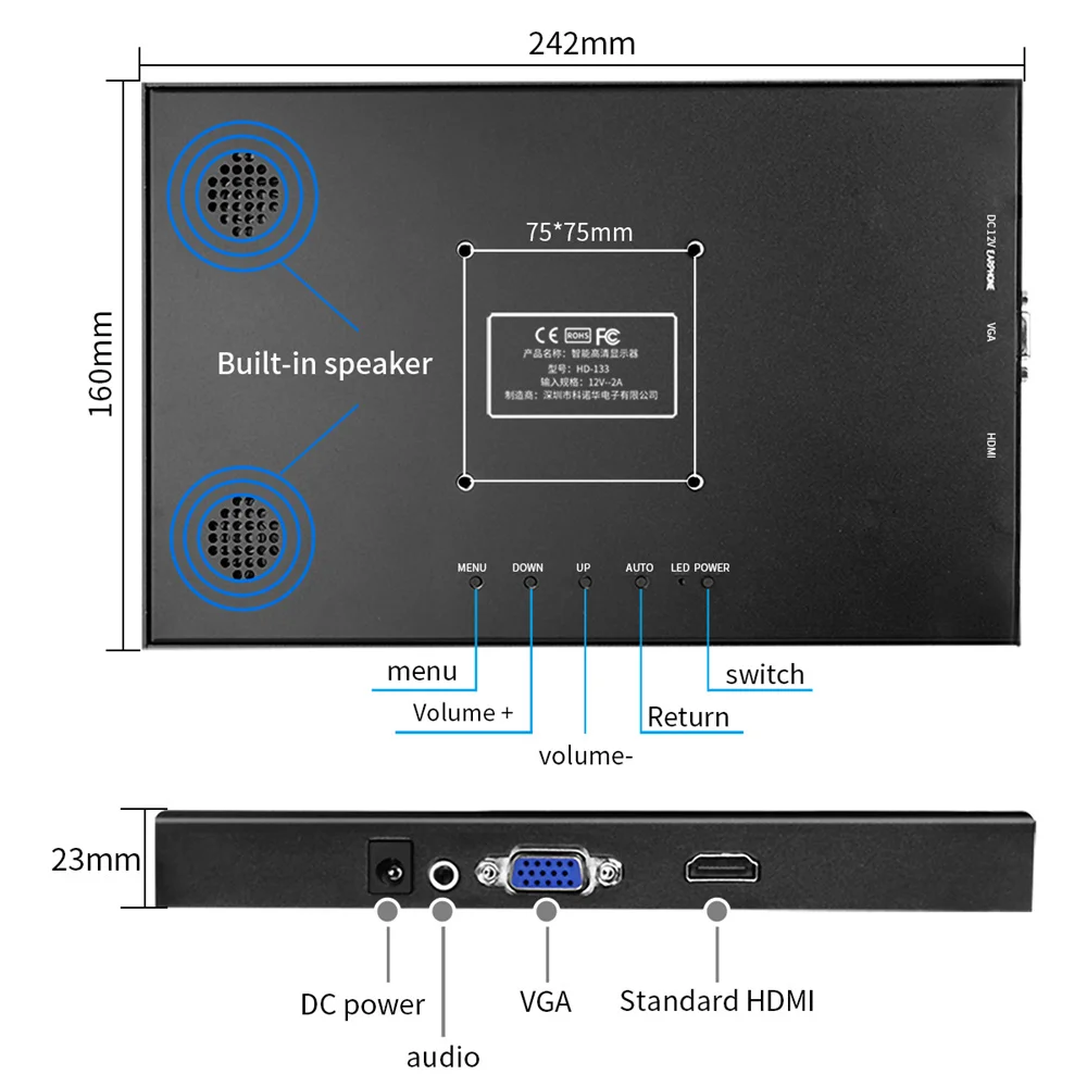 ޴ , 10.1 ġ 1920x1200 VGA HDMI ȣȯ, PS4  PI ġ XBOX Ʈ ǻ Ȯ PC 