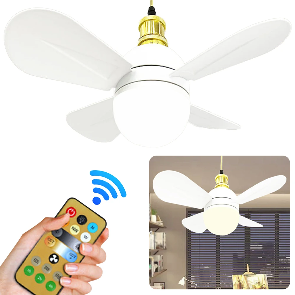 48W Ceiling Fan Light 15.75 Inch 4 Blades Flush Mount Ceiling Fan with Light 3 Colors Dimmable LED Ceiling Fan Lamp 3 Fan Speeds