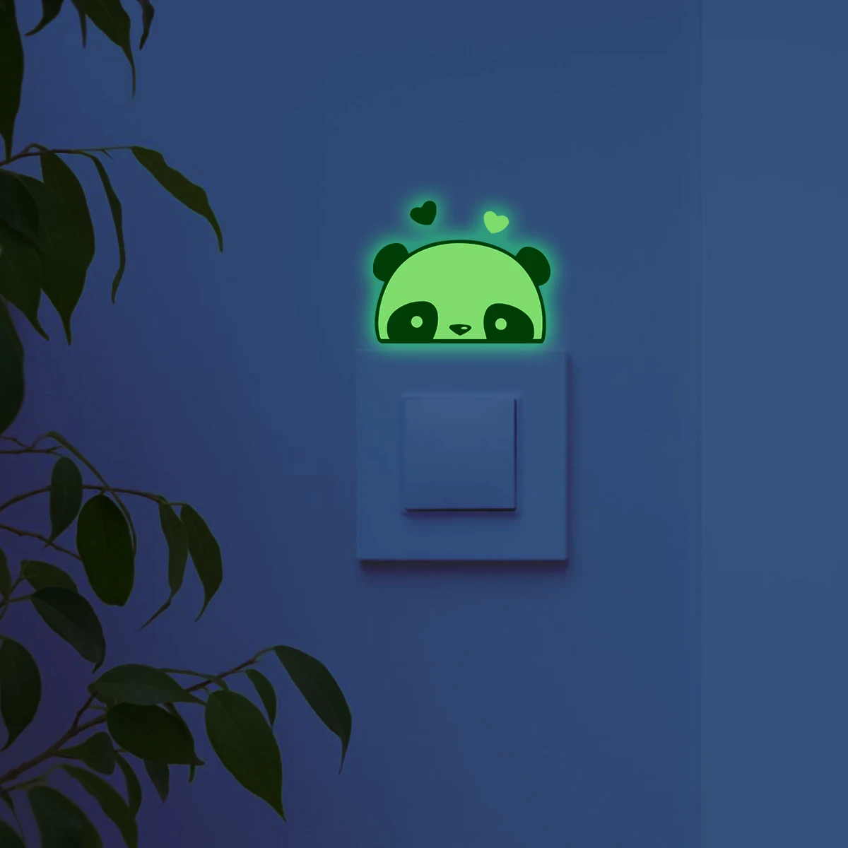 1pcs cartoon animal cute panda pattern glow-in-the-dark switch stickers, can be torn and pasted indoor decoration stickers