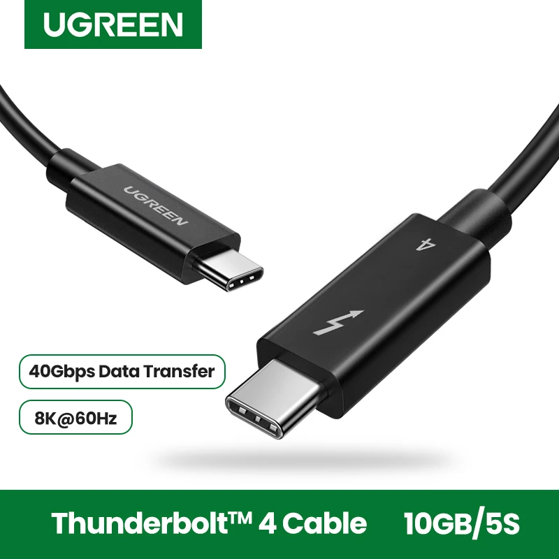 

Ugreen Thunderbolt 4 Cable 0.8m 2m 40Gbps 8K@60Hz usb type c to type c cable PD100W 5A for apple MacBook notebook charging data