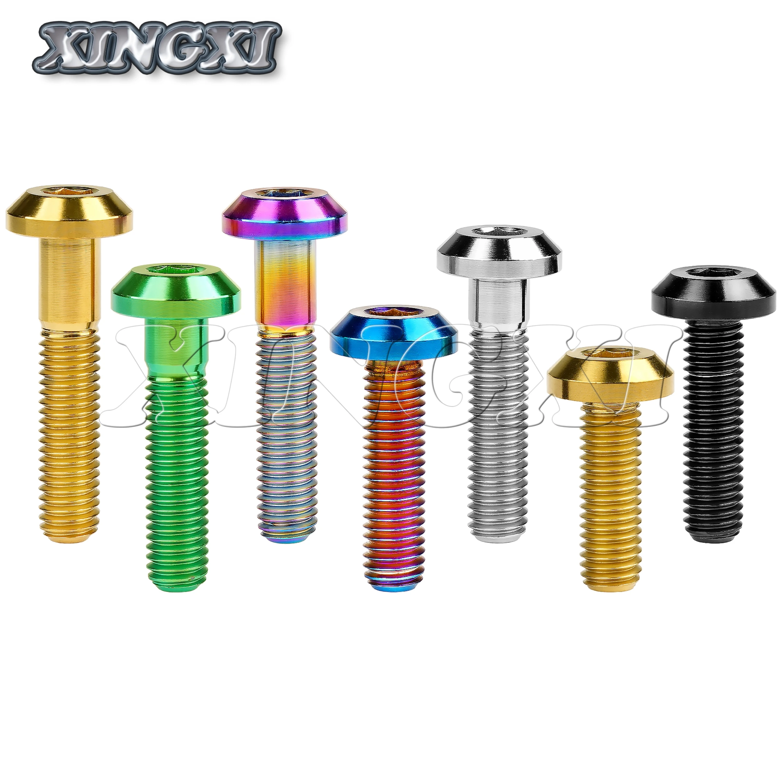 Xingxi Titanium Bolt M6/M8X12/15/20/25/30/35/40mm Allen Key Head Ti Screw For Bicycle Motorcycle Brake titanium bolts