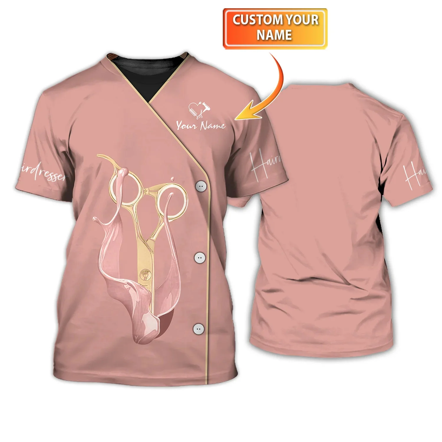Sommer Herren T-Shirt Friseur personalisierte 3D gedruckt Unisex T-Shirt Friseur Werkzeuge individuelles T-Shirt (nicht Arbeitskleidung) DW181 – Detail 19