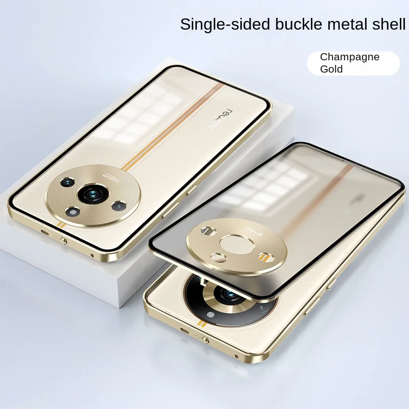 Realme 11 Pro Plus 5G RMX3740 Case Metal Bumper with Clear Matte Hard Cover Phone Case for Realme 11 Pro Realme11Pro 5G RMX3771