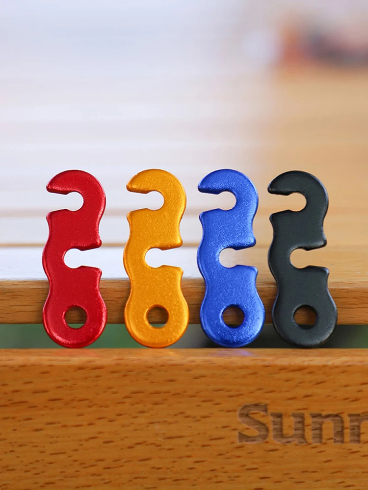 Tent Rope Buckle 5/10pcs Adjustable Aluminum S-type Wind Cord Buckle Sturdy Rope for Outdoor Camping Tents Accessories