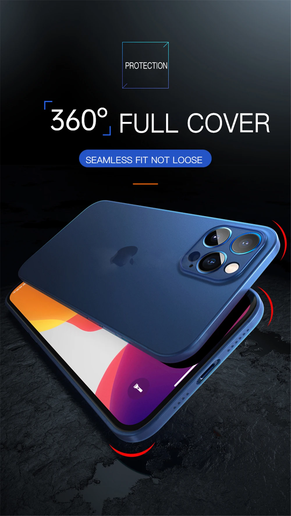 Colorful 0.3mm Ultra Thin Matte Case For iPhone 13 12 mini 11 XR X XS Pro Max 6 7 8 SE 2020 Translucent Hard Frosted Phone Cover iphone 11 case with card holder