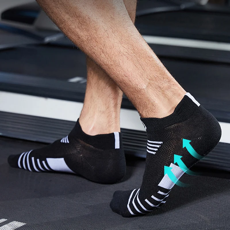 Chaussettes de sport en coton pour hommes, 5 paires/lot, haute qualité, cheville, respirantes, douces et confortables, courtes, à la mode, quatre saisons, 4 Styles_voghion.com