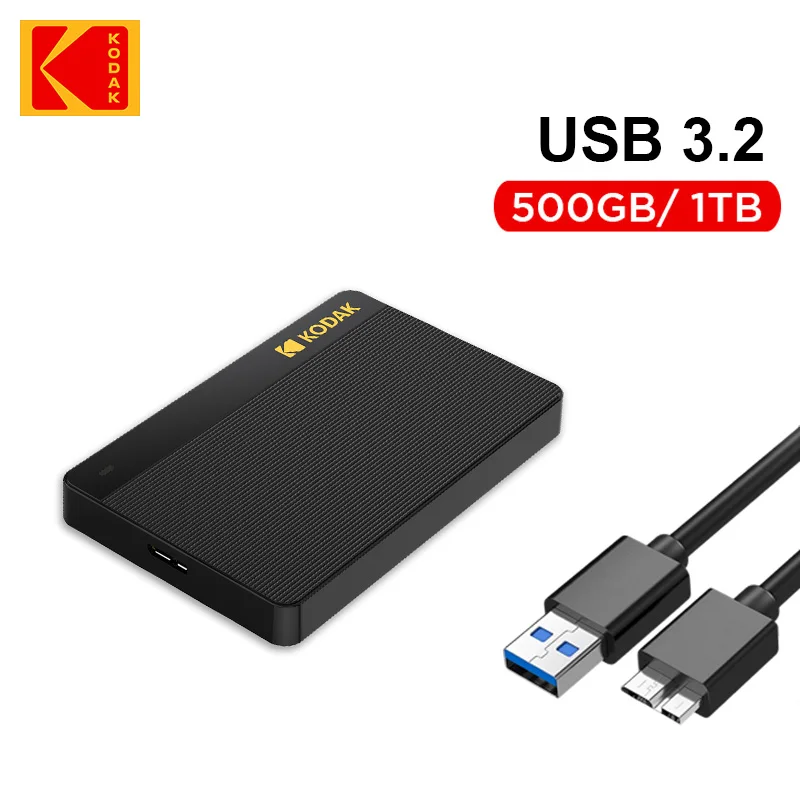 코닥 휴대용 외장 하드 드라이브 P160 500GB USB 3.0 PHDD 외장 하..