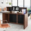 Reception Desk with Counter, 47 Inch Small Reception Room Table, Front Desk for Office, Retail Checkout Counter for Lobby, Salon 4