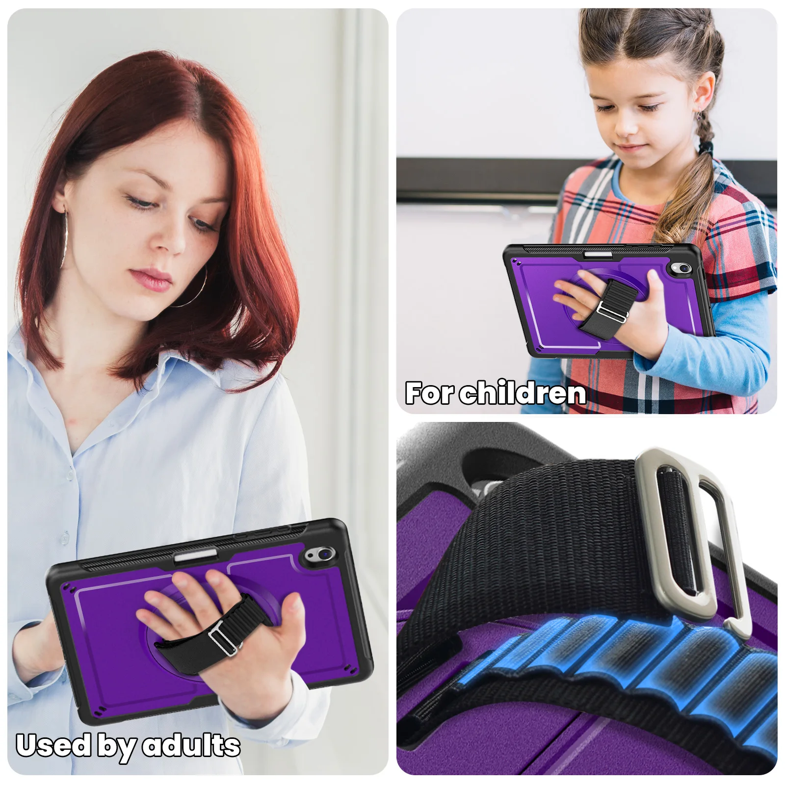 Heavy Duty Shockproof Tablet Stand Case with Hand Strap