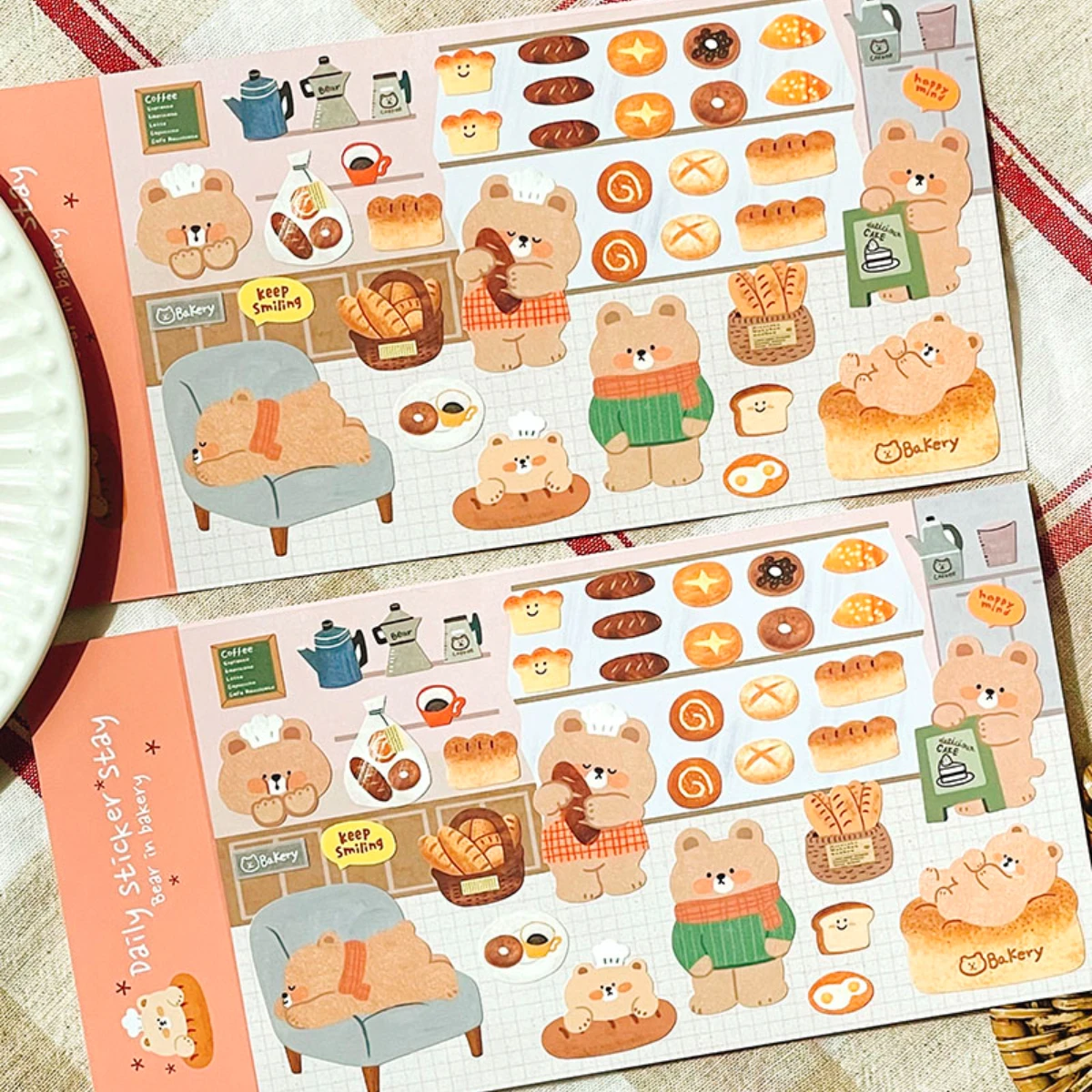 Koreanischer Import Original BONITO Kawaii Bär in Bäckerei Papieraufkleber Scrapbooking DIY Journal Schreibwaren Aufkleber Geschenk