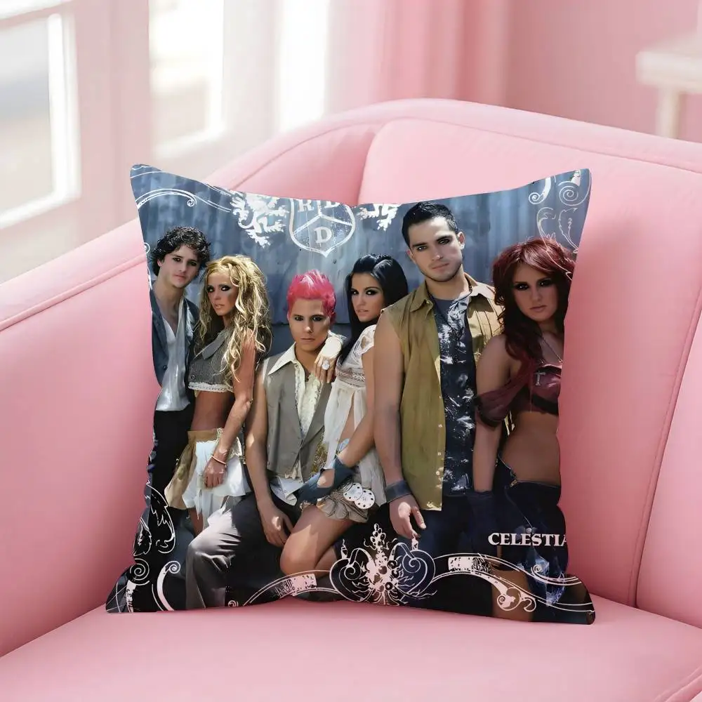RBD R-rebelde Album Kissenbezug Anti-Dustmite-Kissen Unsichtbarer Reißverschluss seidiger kurzer Plüsch Sofakissenbezug – Detail 10