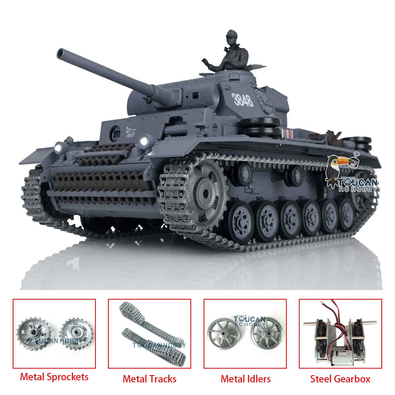 Détail de la tourelle du char radiocommandé Leopard 2A6 Édition Pro