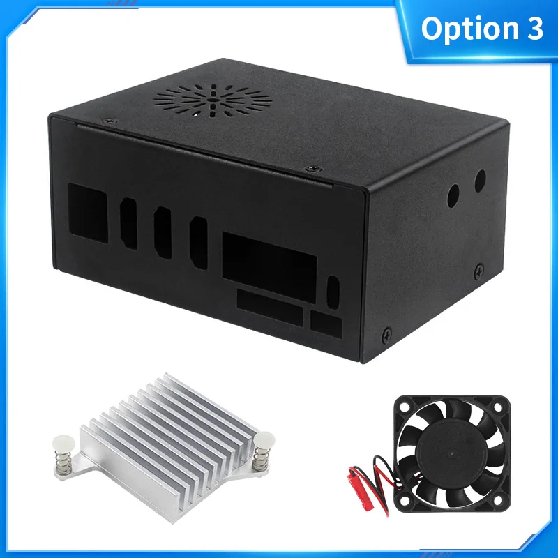 Orange Pi 5 Plus Metal Case with Fan Optional Antenna Aluminum Heatsinks eMMC Wi