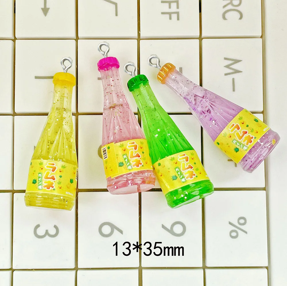 10Pcs Simulation drinks bottle resin charms pendants for bracelets