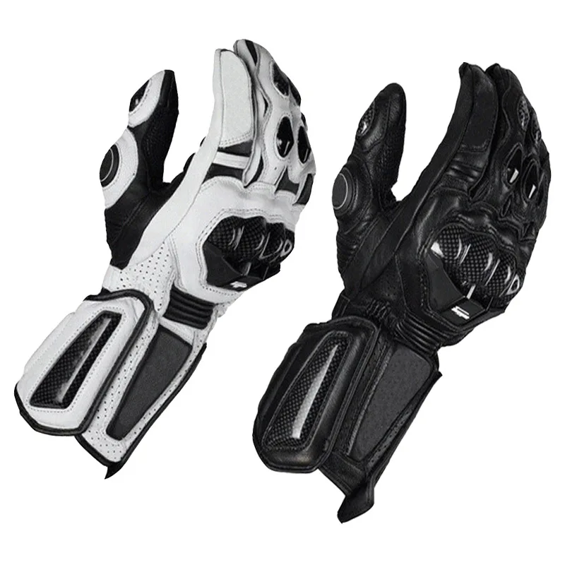 

Genuine leather motorcycle gloves, racing and cycling anti fall gloves, carbon fiber long gloves black motocross glove men