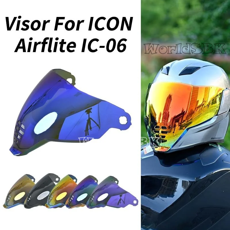 IC-06 Visor Airflite IC-06 Motorcycle Helmet Shields Uv Protection Cascos Visera Faceshield Sunshield Lens Windshield for ICON