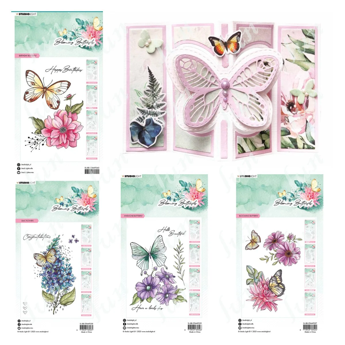 BloomingButterflyFlowersClearStampsReusableMoldsHandmade