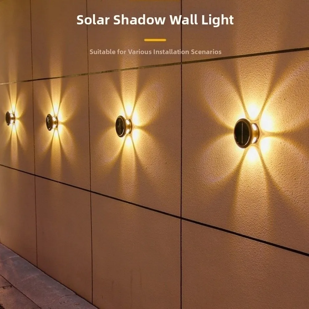 Waterproof Solar Wall Lamp LED Light Solar Powered Outdoor Wall Light Smart Light Control Garden Fence Light Home Courtyard