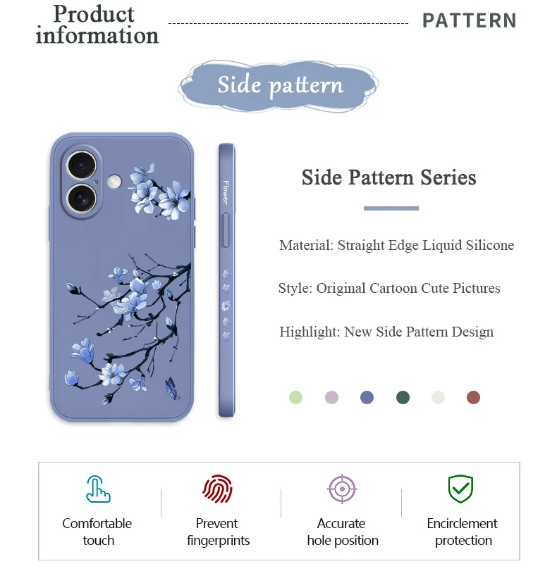 Blooming Orchid Phone Case For iPhone 17 17 Air 16 16e 15 14 13 12 11 Plus Pro Max Mini Silicone Cover