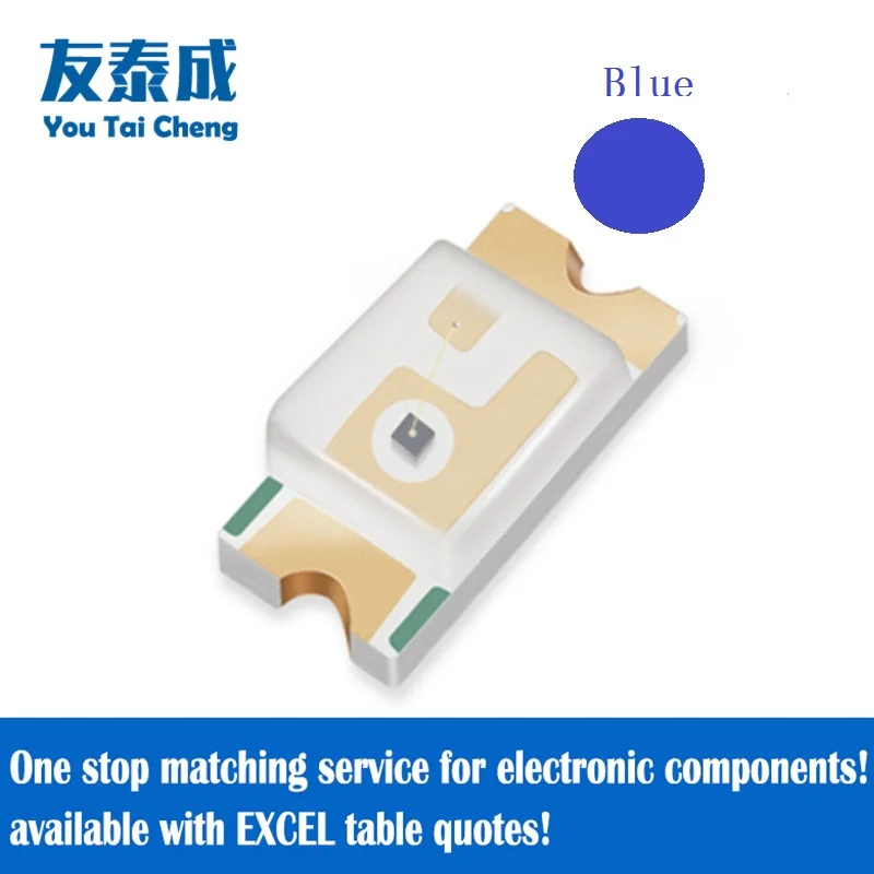 100 Pz Smd 0603(1608) Rosso Giallo Arancione Blu Bianco Viola (Chartreuse) (Verde Smeraldo) (Led) Diodi Emettitori Di Luce