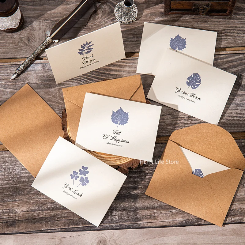 2025 Mother's Day Greeting Card Birthday Gratitude Blessing Card Small Holiday Business Kraft Paper Message Card Envelope