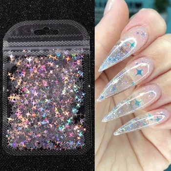 10g Light Luminous Nail Paillettes Sparkly Laser Design Sequin Charm Glitter Flake Shinning Manicure Decor Slice 1