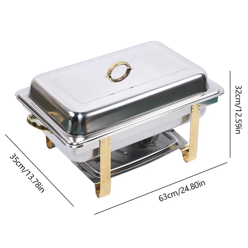 Stainless Steel Dish Stainless Steel Cooking Professional Chafing Dish Warming Container Set Party Buffet Cater Food Warmer Fuel Kitchen Accessories