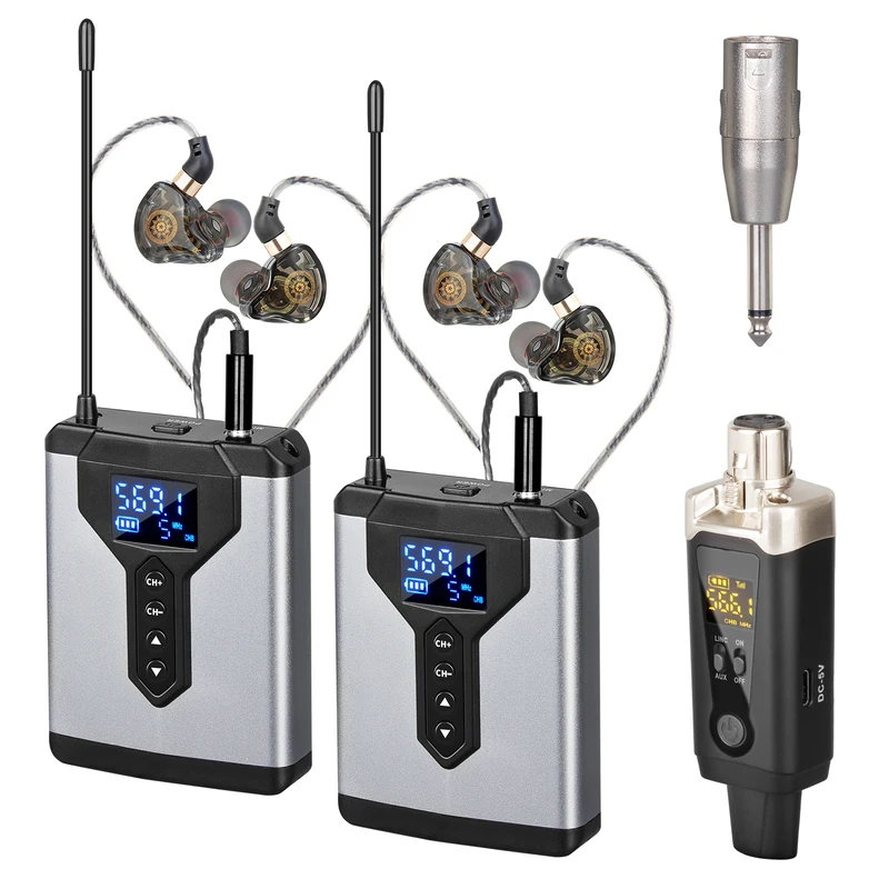 Stereo UHF in-ear monitoring wireless system DT1/2/4